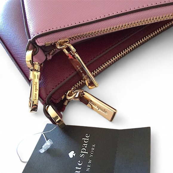 Kate Spade Duet Crossbody Duo Bag Colorblock Soft Blackberry & Pink - Picture 11 of 16